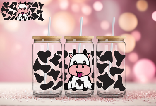 CUTE COW GLASS CAN WRAP