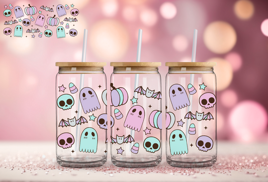 PASTEL HALLOWEEN GLASS CAN WRAP