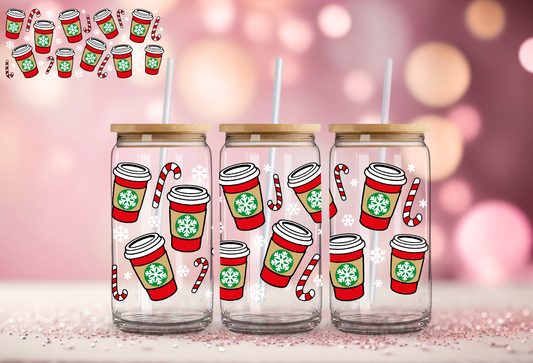 XMAS COFFEE GLASS CAN WRAP